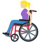 woman in manual wheelchair: medium-light skin tone สำหรับแพลตฟอร์ม X / Twitter