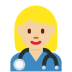 woman health worker: medium-light skin tone for X / Twitter platform