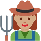 woman farmer: medium skin tone til X / Twitter platform