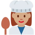 woman cook: medium skin tone สำหรับแพลตฟอร์ม X / Twitter
