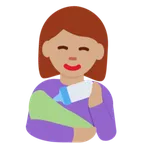 woman feeding baby: medium skin tone pentru platforma X / Twitter