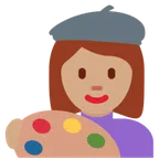 woman artist: medium skin tone สำหรับแพลตฟอร์ม X / Twitter