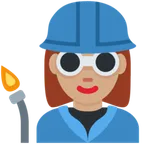 X / Twitter platformu için woman factory worker: medium skin tone
