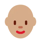 woman: medium skin tone, bald pour la plateforme X / Twitter