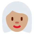 woman: medium skin tone, white hair alustalla X / Twitter