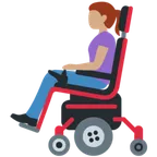woman in motorized wheelchair: medium skin tone para a plataforma X / Twitter