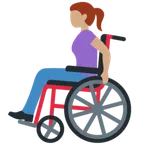 woman in manual wheelchair: medium skin tone สำหรับแพลตฟอร์ม X / Twitter