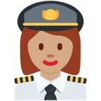 woman pilot: medium skin tone per la piattaforma X / Twitter