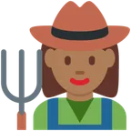 X / Twitter platformu için woman farmer: medium-dark skin tone