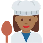 woman cook: medium-dark skin tone untuk platform X / Twitter