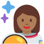 woman astronaut: medium-dark skin tone สำหรับแพลตฟอร์ม X / Twitter