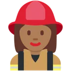 woman firefighter: medium-dark skin tone สำหรับแพลตฟอร์ม X / Twitter
