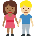 X / Twitter dla platformy woman and man holding hands: medium-dark skin tone, medium-light skin tone