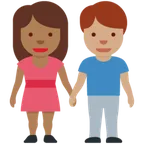 woman and man holding hands: medium-dark skin tone, medium skin tone για την πλατφόρμα X / Twitter