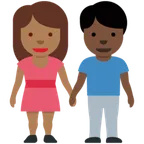 X / Twitter cho nền tảng woman and man holding hands: medium-dark skin tone, dark skin tone
