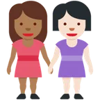 X / Twitter dla platformy women holding hands: medium-dark skin tone, light skin tone