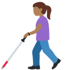 woman with white cane: medium-dark skin tone para la plataforma X / Twitter