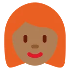 woman: medium-dark skin tone, red hair untuk platform X / Twitter
