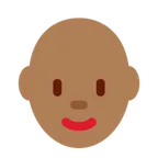 X / Twitter platformu için woman: medium-dark skin tone, bald