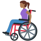 woman in manual wheelchair: medium-dark skin tone til X / Twitter platform