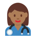 woman health worker: medium-dark skin tone for X / Twitter platform