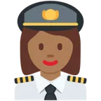 woman pilot: medium-dark skin tone pentru platforma X / Twitter