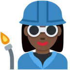woman factory worker: dark skin tone สำหรับแพลตฟอร์ม X / Twitter