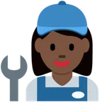 woman mechanic: dark skin tone til X / Twitter platform