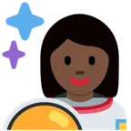woman astronaut: dark skin tone สำหรับแพลตฟอร์ม X / Twitter