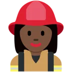 woman firefighter: dark skin tone สำหรับแพลตฟอร์ม X / Twitter