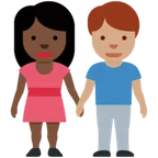 woman and man holding hands: dark skin tone, medium skin tone για την πλατφόρμα X / Twitter