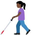 woman with white cane: dark skin tone para la plataforma X / Twitter