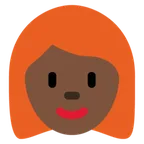 woman: dark skin tone, red hair untuk platform X / Twitter