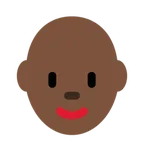 X / Twitter platformu için woman: dark skin tone, bald