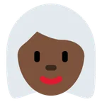 woman: dark skin tone, white hair untuk platform X / Twitter