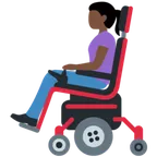 woman in motorized wheelchair: dark skin tone สำหรับแพลตฟอร์ม X / Twitter