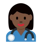 X / Twitter 플랫폼을 위한 woman health worker: dark skin tone
