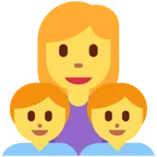 family: woman, boy, boy para la plataforma X / Twitter
