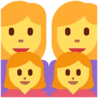 family: woman, woman, girl, girl för X / Twitter-plattform