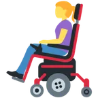 woman in motorized wheelchair for X / Twitter-plattformen