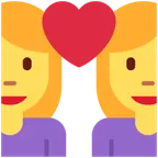 couple with heart: woman, woman voor X / Twitter platform