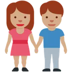 woman and man holding hands: medium skin tone untuk platform X / Twitter