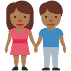 woman and man holding hands: medium-dark skin tone per la piattaforma X / Twitter