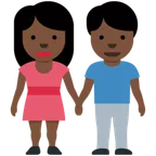 woman and man holding hands: dark skin tone untuk platform X / Twitter