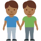 men holding hands: medium-dark skin tone untuk platform X / Twitter