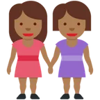 women holding hands: medium-dark skin tone สำหรับแพลตฟอร์ม X / Twitter