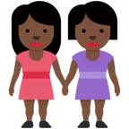 women holding hands: dark skin tone für X / Twitter Plattform