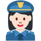 woman police officer: light skin tone for X / Twitter platform