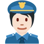 police officer: light skin tone สำหรับแพลตฟอร์ม X / Twitter