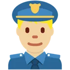 man police officer: medium-light skin tone for X / Twitter platform